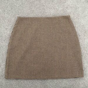 Women’s Brown/Beige Houndstooth Mini Skirt Size Medium